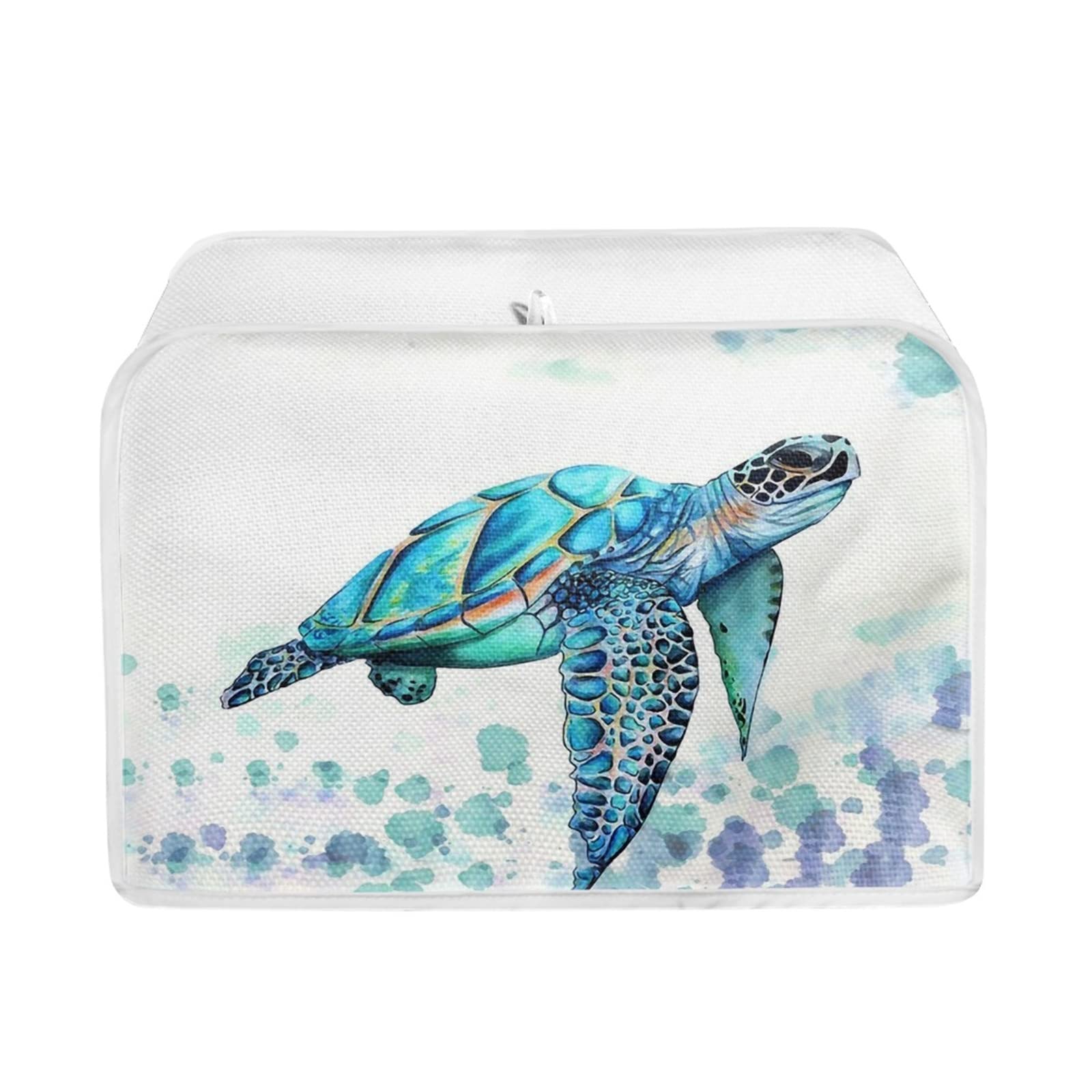 TOADDMOS Blue Sea Turtle Print Toaster Cover 2 Slice,Small Appliance Cover for Kitchen,Keep from Dust and Fingerprint — image 1