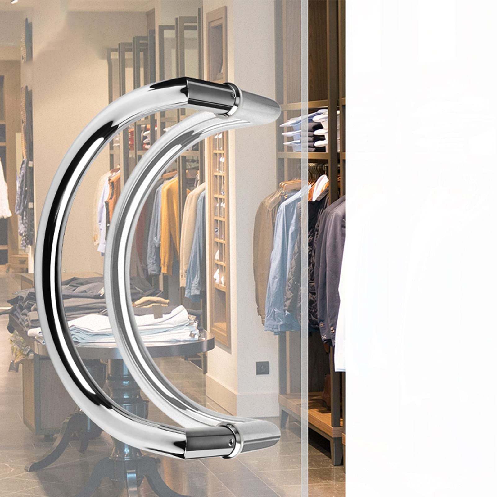 Poignée de porte coulissante inox pour douche et bureaux - Modèle à tirer