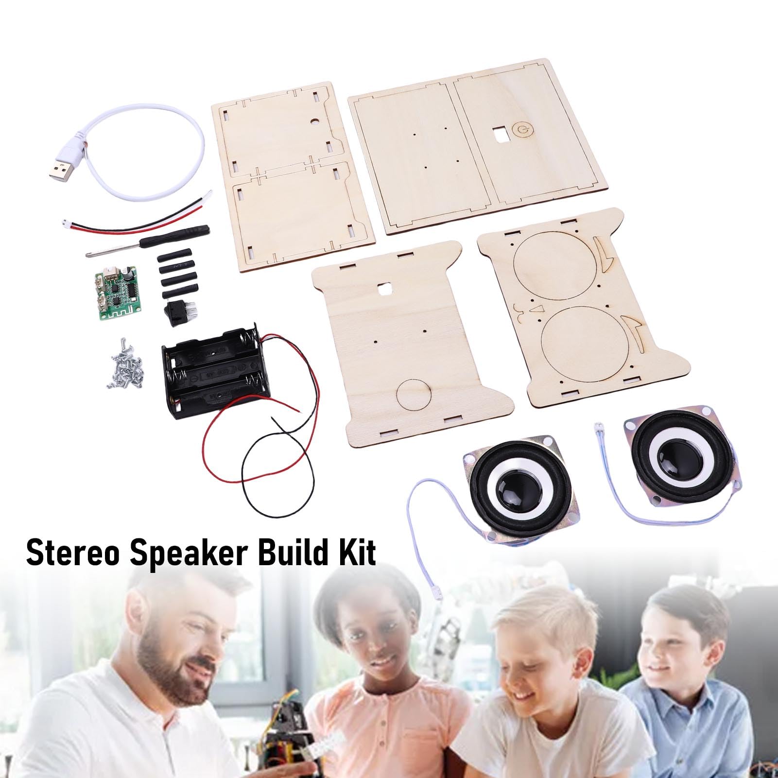 Pongnas Bluetooth Speaker Craft Kit Stereo Speaker FM Radio DIY Electronics Kit Build Electronic Components for Science Experiments Summer Activities - Image 2