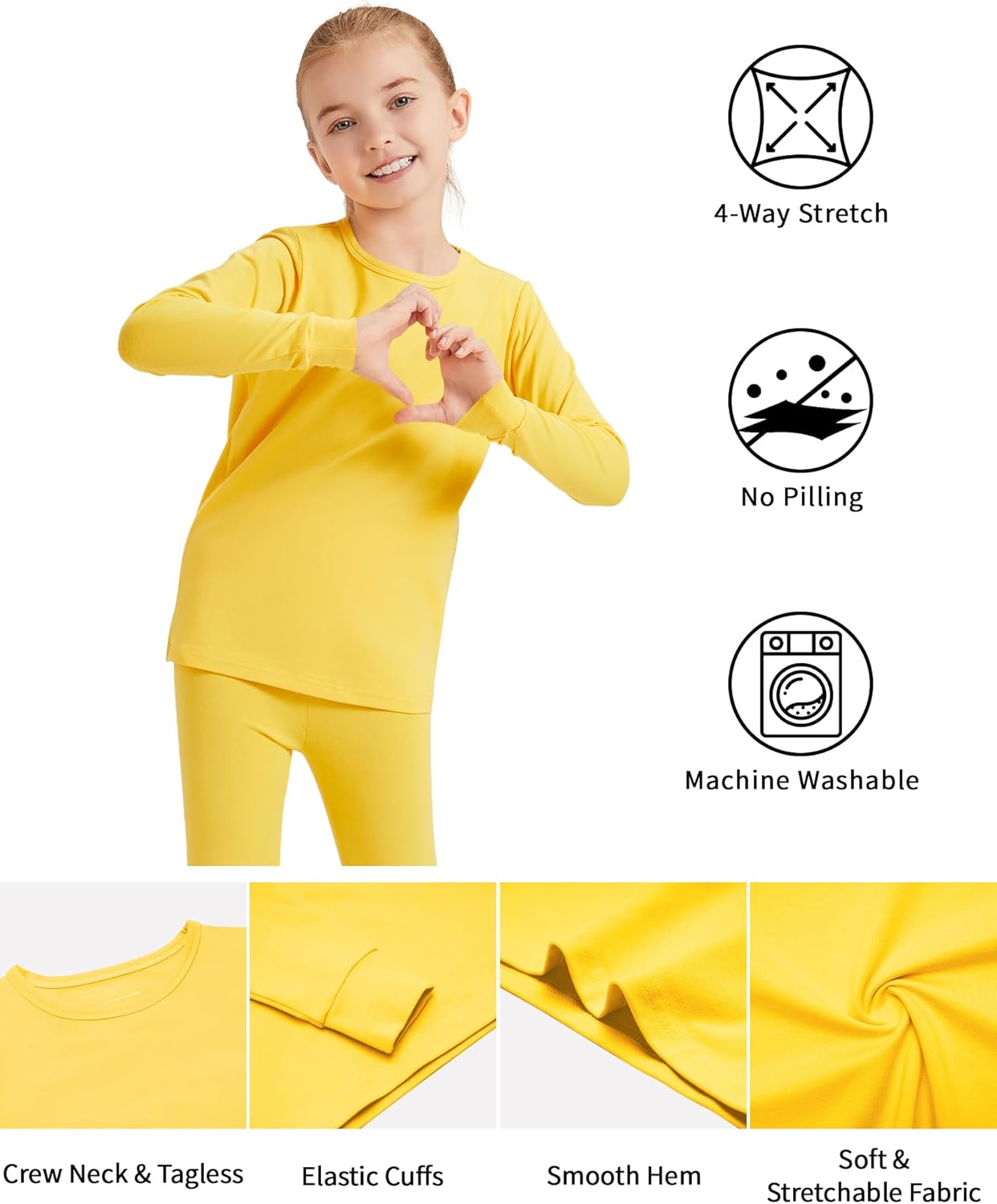 Dreammonkey 2T to 13Years Girls Basic Long Sleeve Shirts Toddler Kids Soft Cotton T-Shirt Crew Neck Solid Tee Tops - Image 3