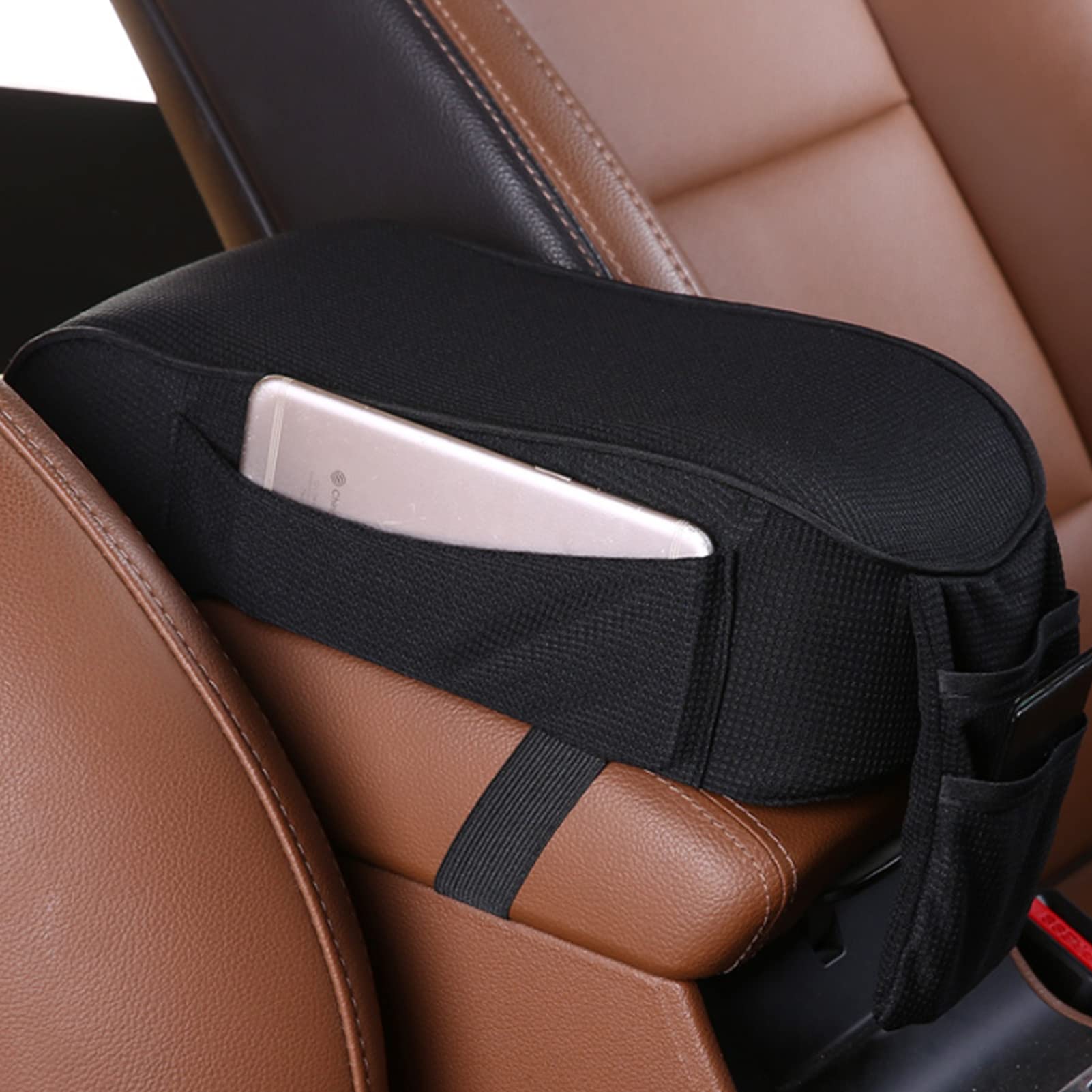 DAYONG Car Armrest Cushion,Memory Foam Car Armrest Console with Storage Pockets,Car Center Console Armrest Pillow,Universal Center Console Cover for Most Vehicle