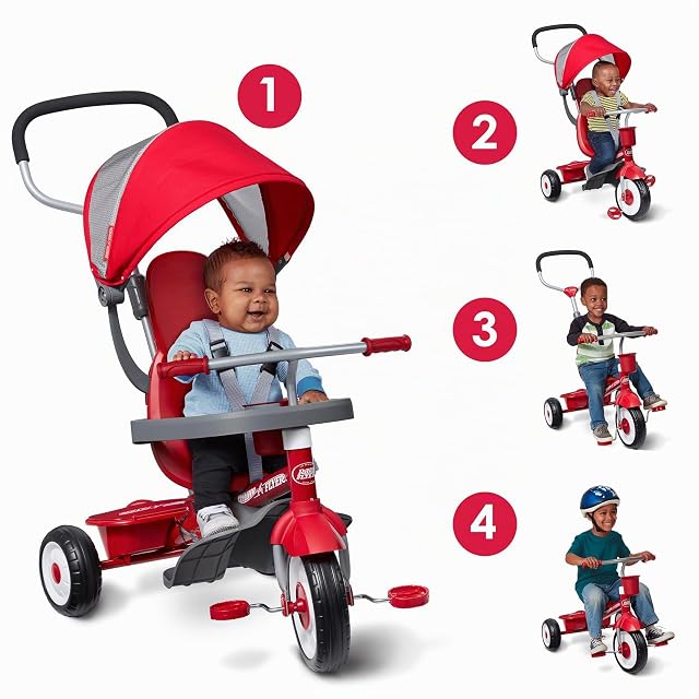 Foto 3 de 8 de Radio Flyer Triciclo Stroll 'N 4 en 1 para niños de 9 meses a 5 años