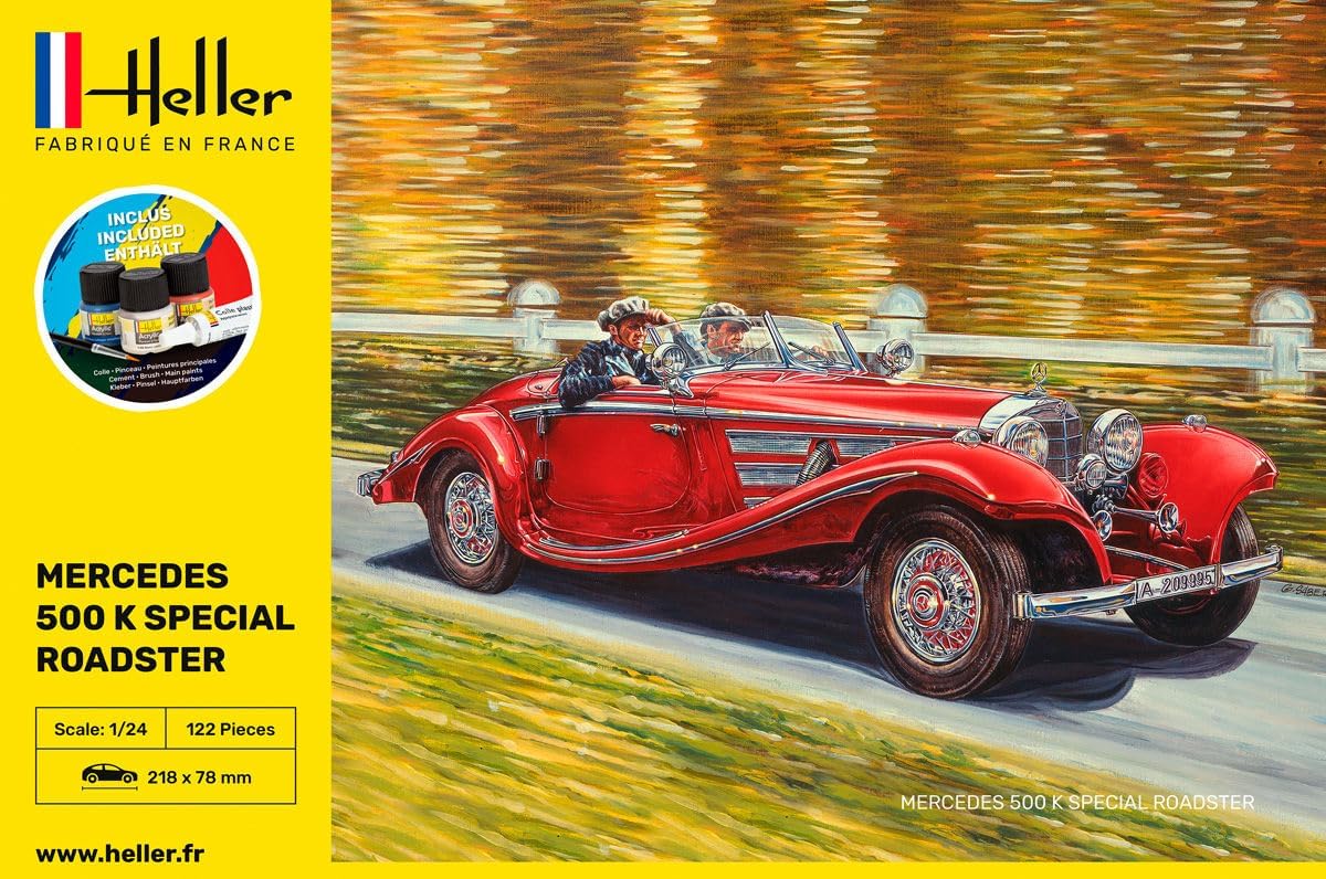 Heller Model Car: Plastic Car Models Starter kit: 500 K Special Roadster