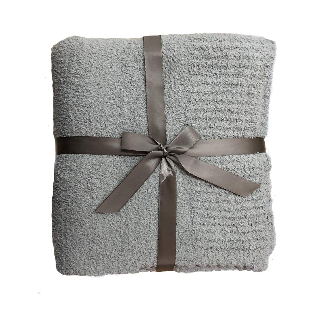 Knit Throw Blanket Super Soft Warm Blanket for Couch Lightweight Fluffy Blanket for Bed Sofa 50x60 Inches Grey