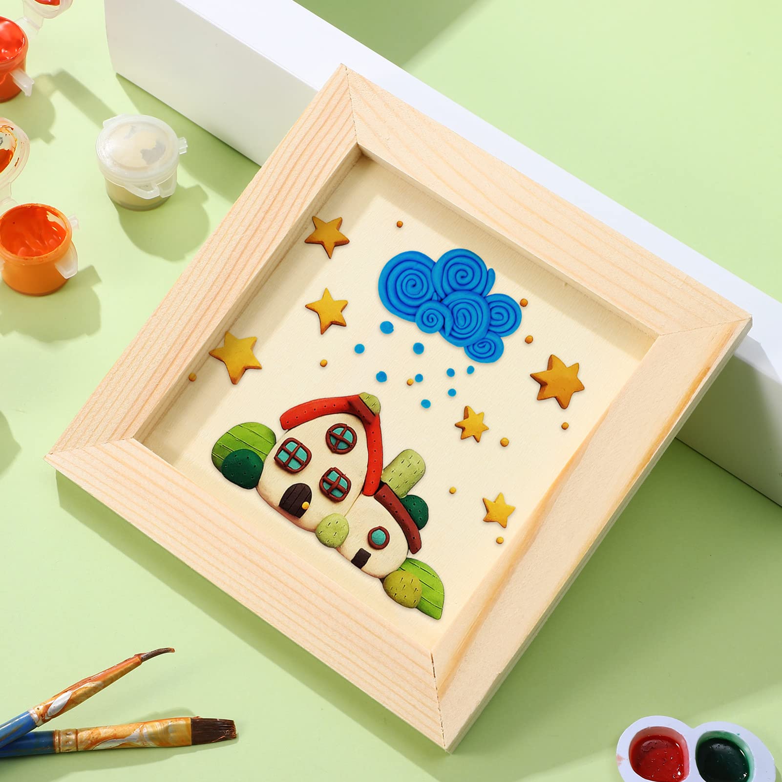 Lurrose Wooden Picture Craft Frames 10 Pieces Ideal for Diy Painting Projects Decor and Children's Art