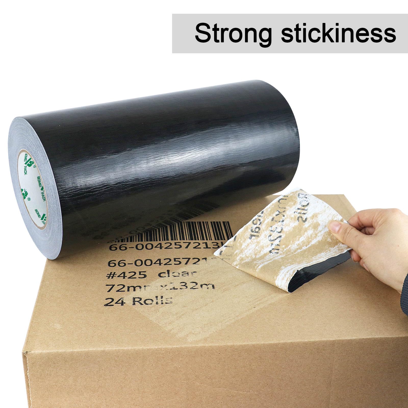 BOMEI PACK Cinta adhesiva de tela negra de 300 mm x 50 m, reforzada, resistente al agua, cinta adhesiva resistente para fijar reparaciones, manualidades, etiquetado, cajas de sellado para trabajos en