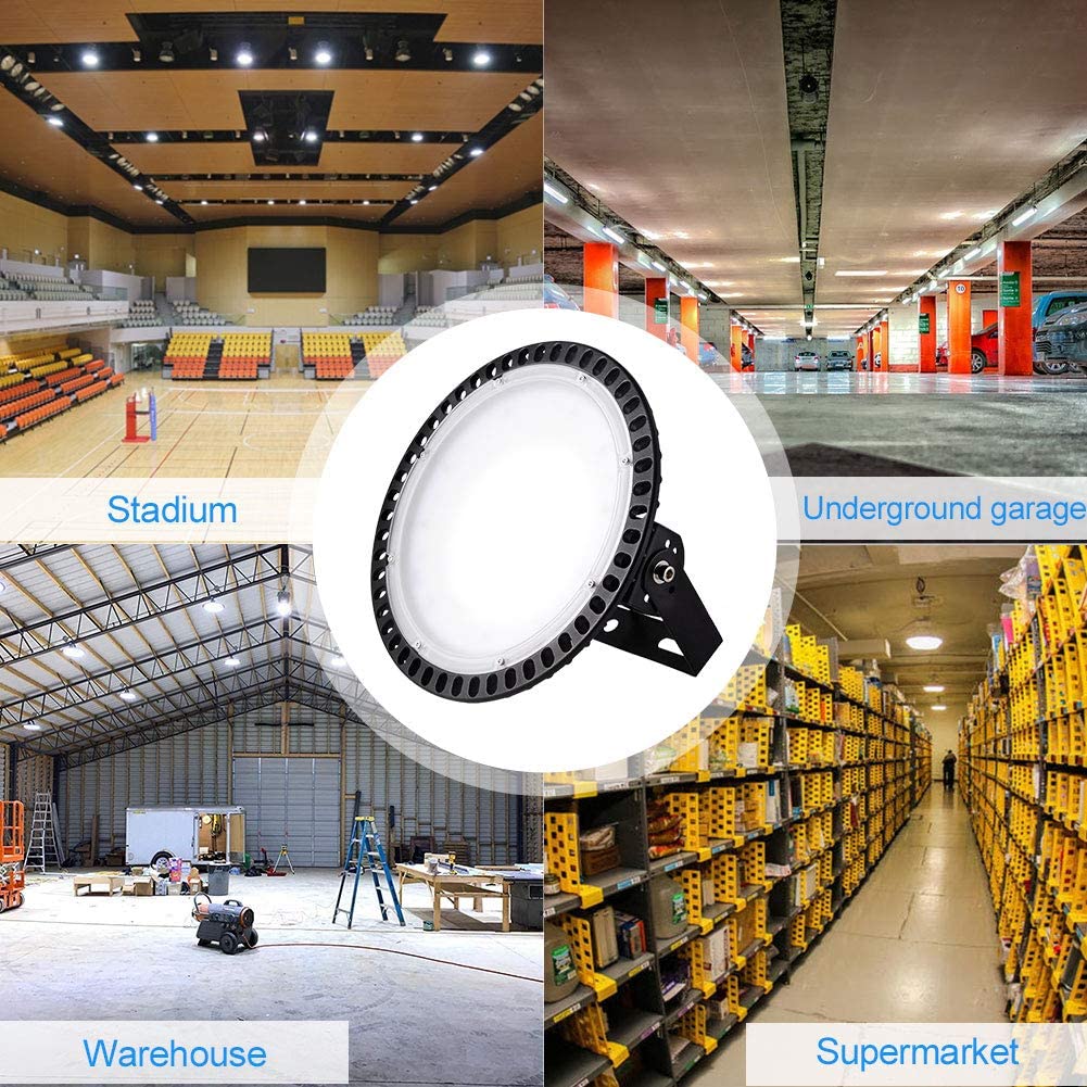 LED Strahler 500W 50000LM Hallenstrahler LED UFO Industrielampe, 6500K Kaltweiß LED Werkstatt Deckenleuchte Werkstattlampe Hallenleuchte Industrial LED High Bay Licht für Fabriken Läger Hof