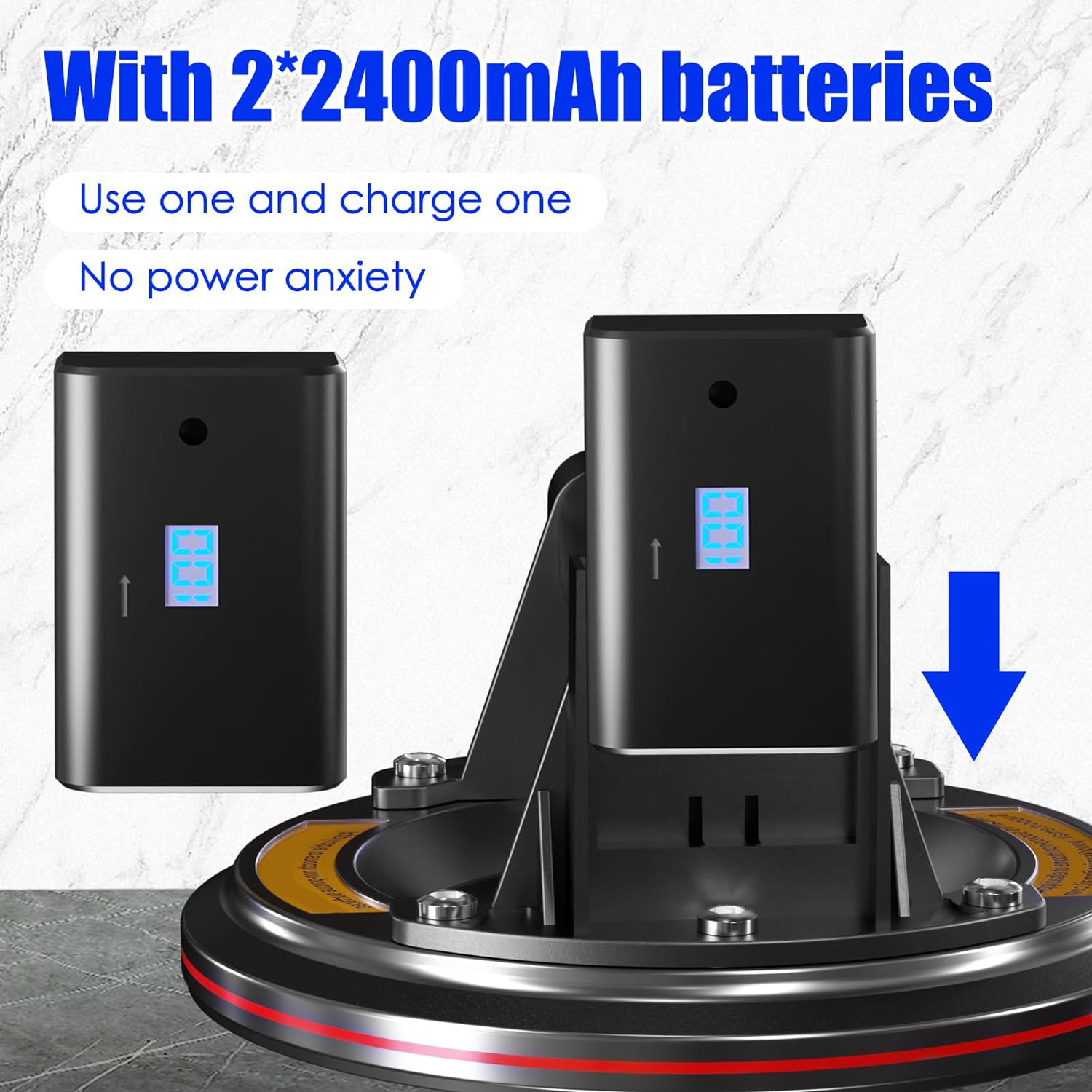 600lb Capacity Electric Suction Cup Lifter - Digital Display & Auto Pump (USB-C Battery)