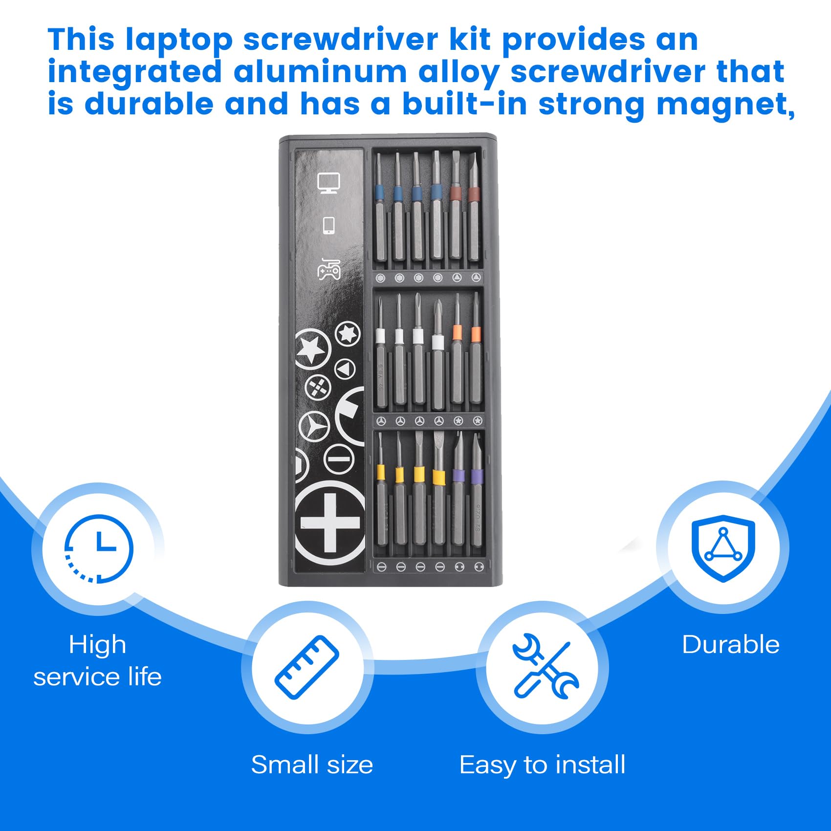 Zestaw śrubokrętów precyzyjnych 39 w 1, zestaw narzędzi elektronicznych, PC, laptop, RC, komputer, zestaw naprawczy telefonu, szary