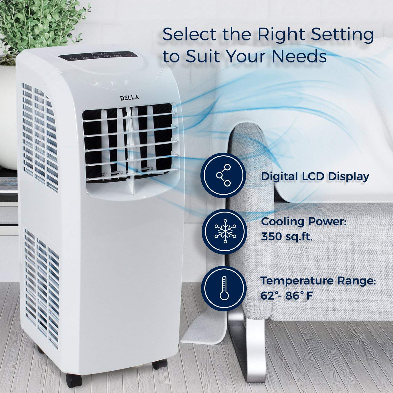 Buy DELLA Air Conditioner Cooling Fan 8,000 BTU Portable Dehumidifier A