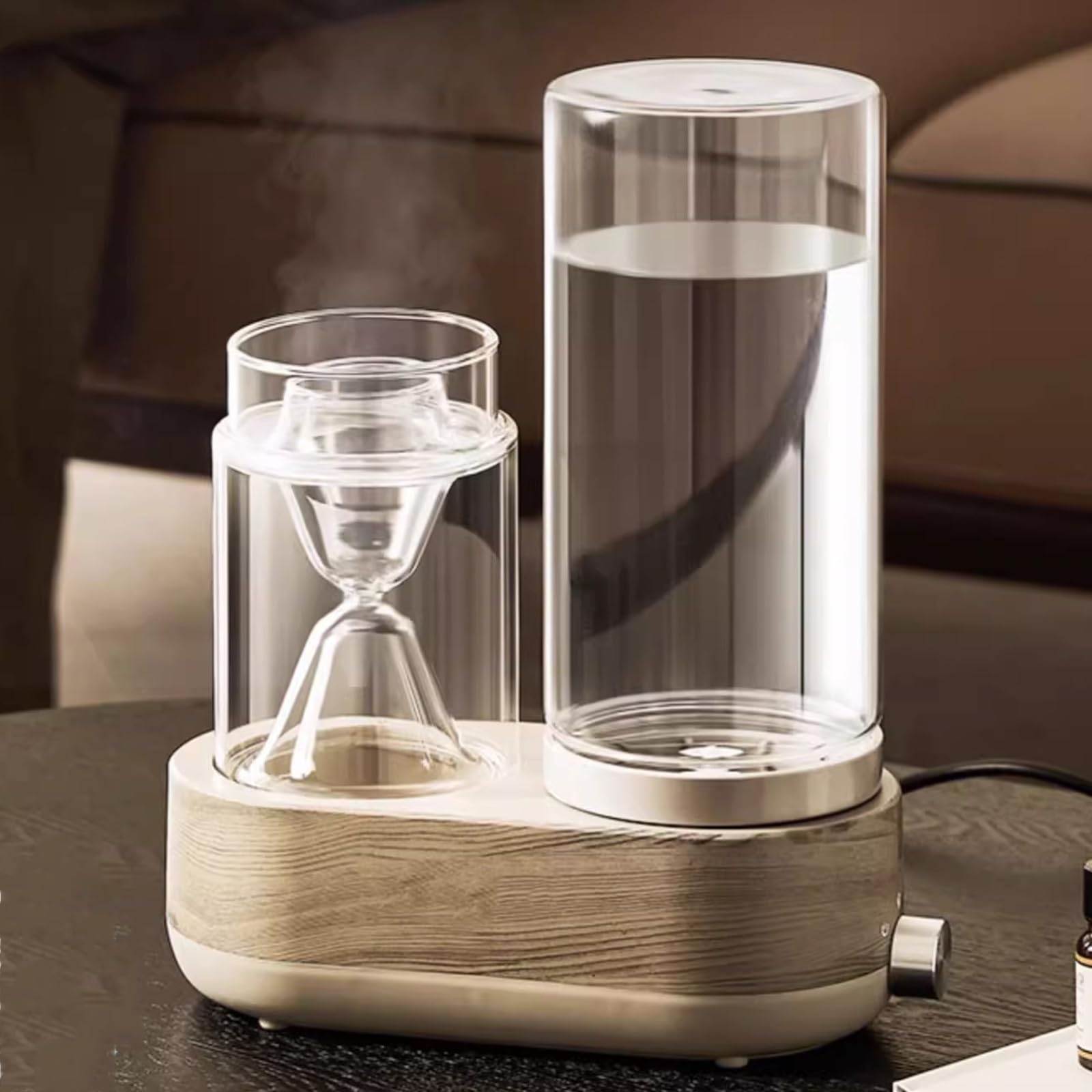 Diffuseur D'huiles Essentielles en Verre, Diffuseur D'aromathérapie À Vapeur pour La Maison, avec Réservoir d'eau en Verre De 1600 ML, Arrêt Automatique, Humidificateur De Parfum