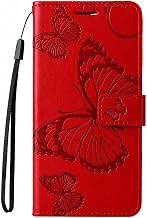 TELETEL Diva Series Butterfly Embossing Pu Leather Flip Wallet Case Cover with Card Holder | Magnetic Closure (Red) for Apple iPhone 11 6.1 inch