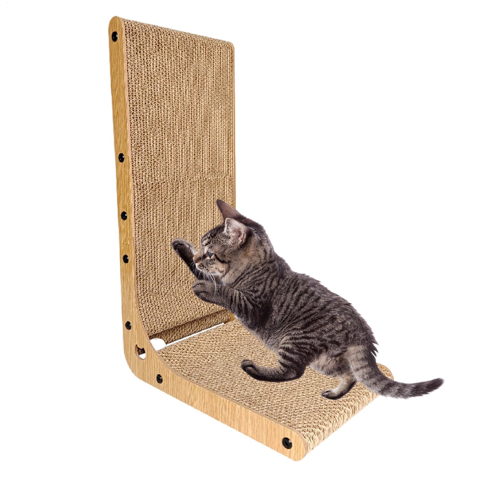 Cartón rascador para Gatos, cartón rascador en Forma de L, Accesorios para