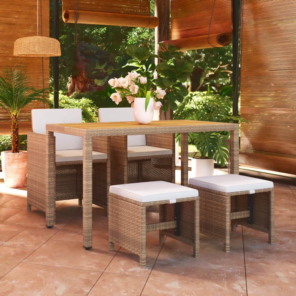 Salon de jardin de qualité supérieure avec table en bois d'acacia massif