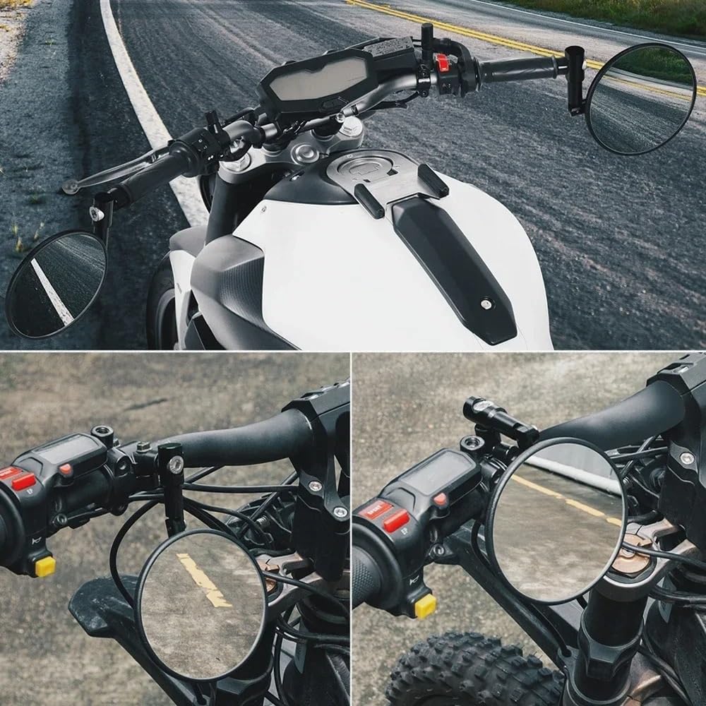 Retrovisor manillar scooter Espejo Retrovisor De Motocicleta Para Manillar 22 Mm Para Bicicleta Eléctrica Para Scooters Para ATV Para UTV Lateral Extremo Barra Aluminio CNC