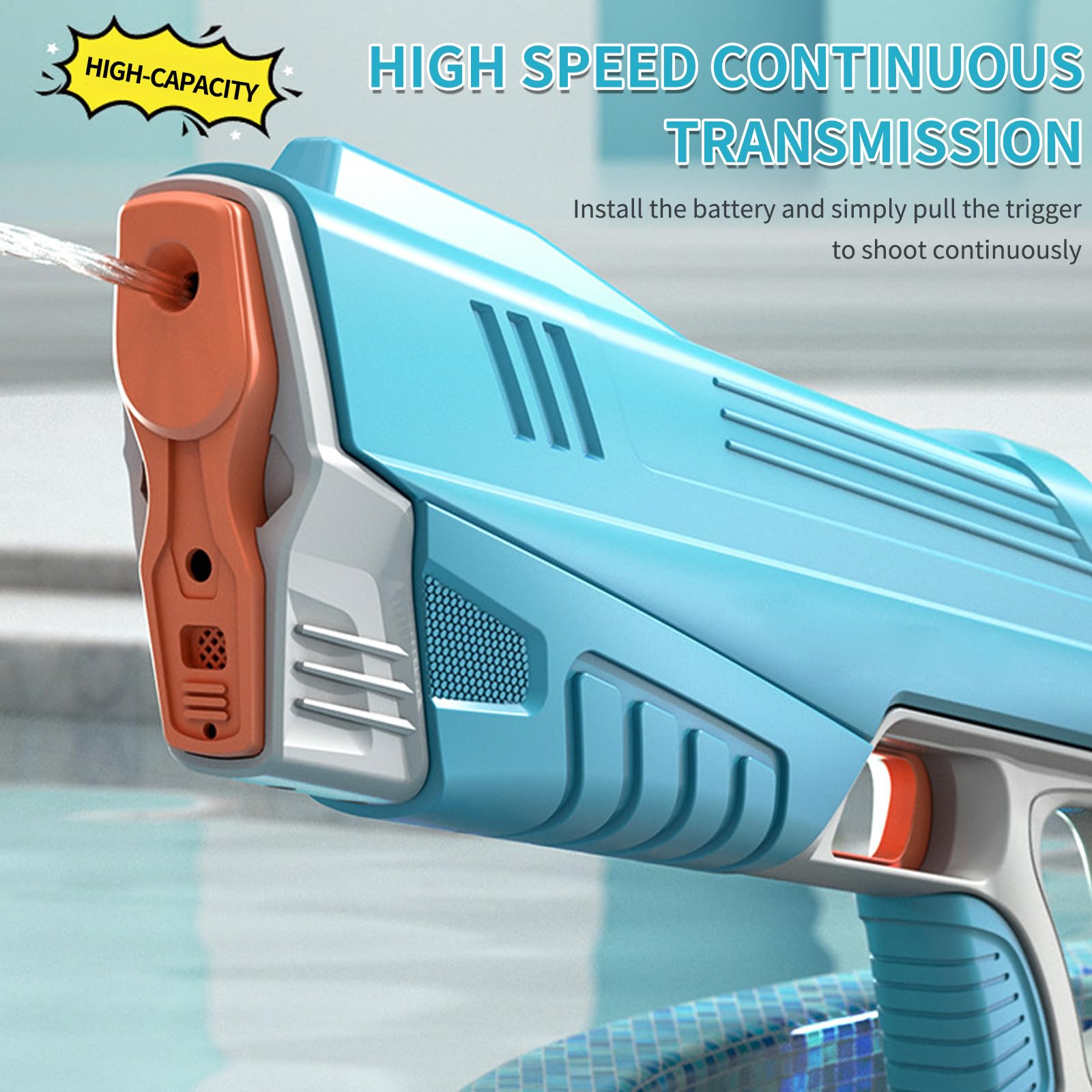 Wasserpistole Elektrisch,Automatische Wasserpistole,Elektrische Wasserspritzpistole,Elektrische Wasserpistole für Erwachsene,Automatische Spritzpistolen,für Sommer Draussen Pool Strand Party