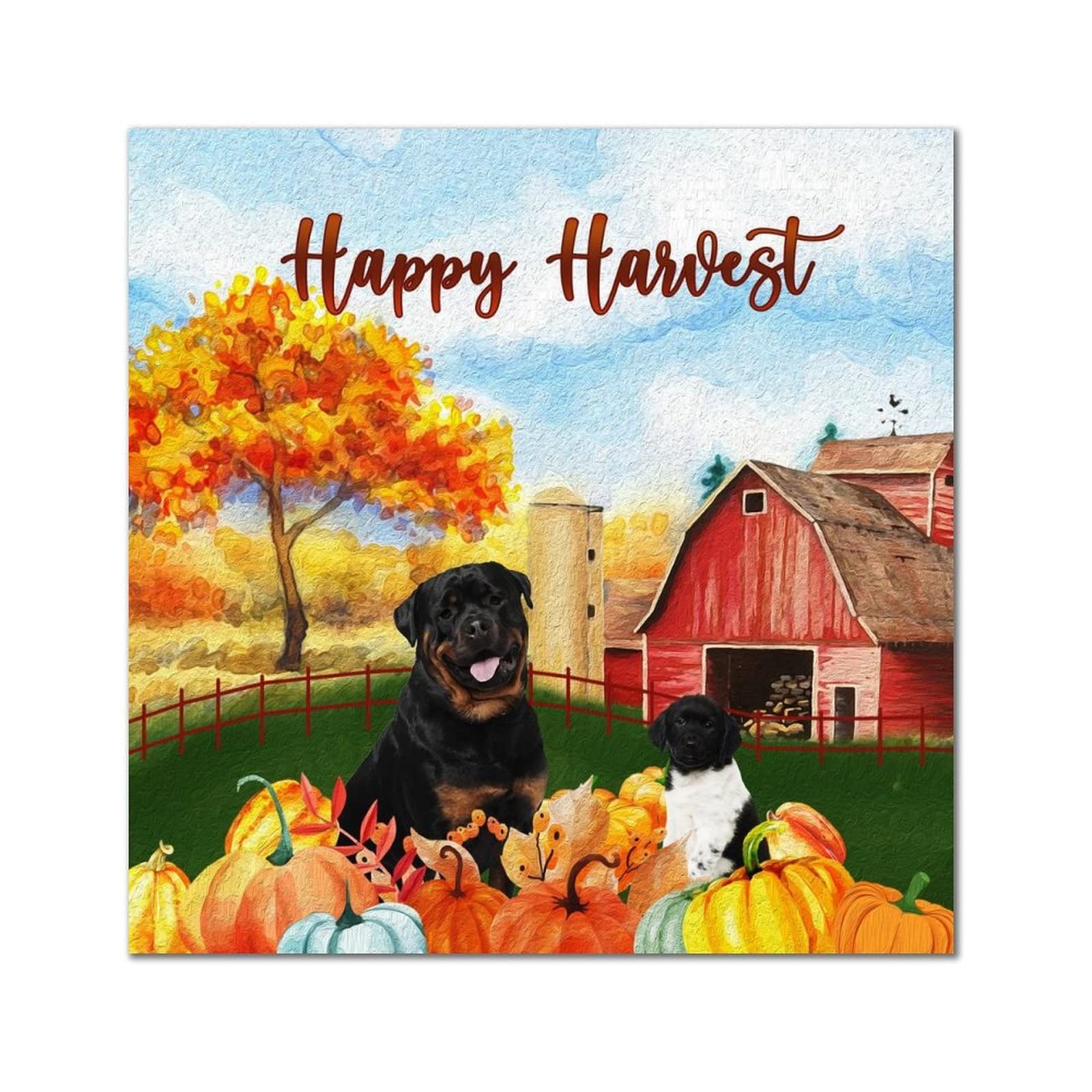 Chien de berger Shetland plaque en bois Happy Harvest pour célébrer l'amour des animaux