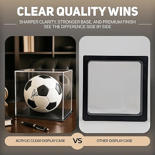 Vista 557 de Better Display Cases Versátil vitrina de acrílico transparente - Caja rectangular grande con base blanca 18" x 12" x 3" (BK09)