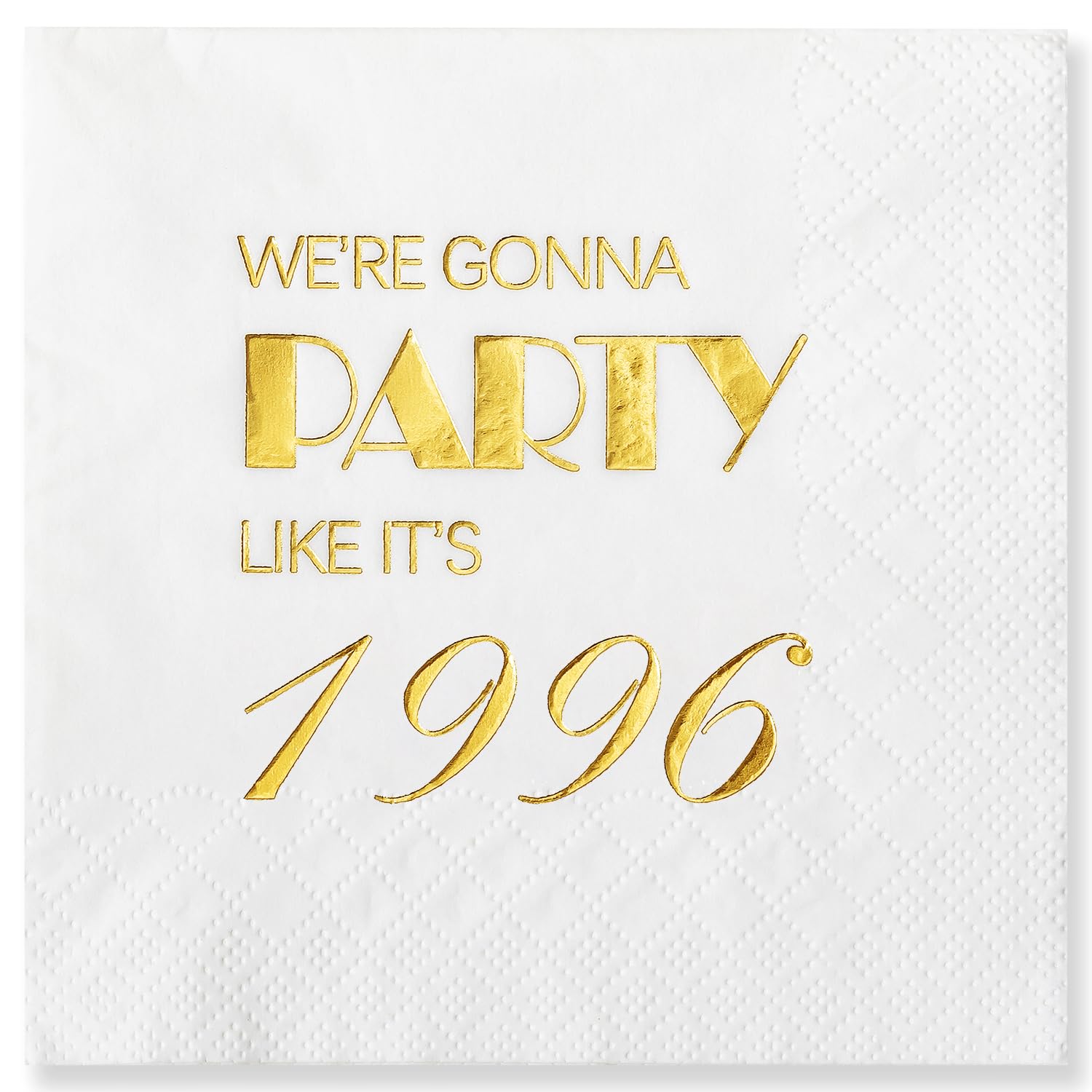 Crisky 50 Pack 30th Birthday Napkins 3-Ply, 1996 Mens Gold Foil Disposable Napkins for Cake Dessert Beverage Table 30 years Old Bday Party Supplies, 30th Birthday Decorations for Him Women
