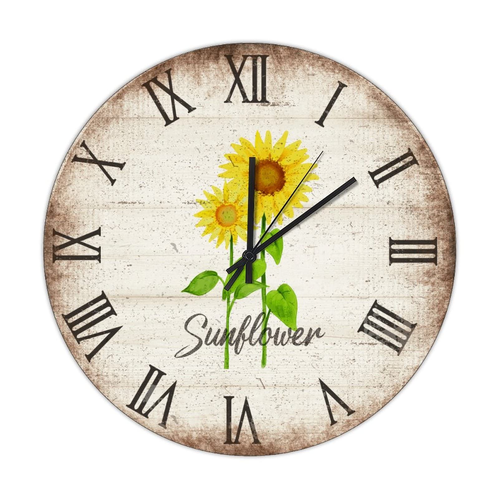 Horloge murale rétro en bois pour cuisine et salon ambiance campagne
