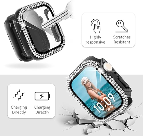 Miniatura 4 de FULLIFE Paquete de 6 fundas para Apple Watch Ultra 2 de 4945444241401.496 in Series 9 8 7 6 5 4 3 2 1 SE cristal con protector de pantalla y marco