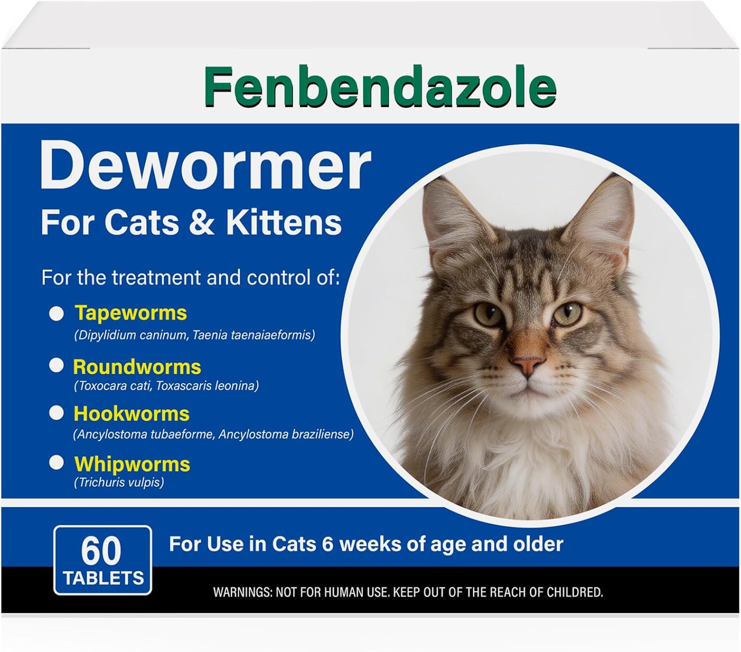 Broad Spectrum Dewormer for Cats and Kittens - (Fenbendazole) Cat Dewormer for Tapeworms, Roundworms and Hookworms