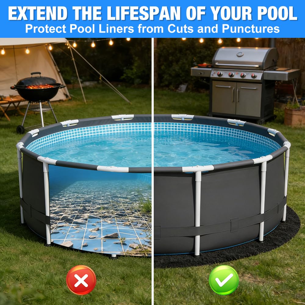 Poolunterlage Rund 2m, Faltbar Pool Unterlage Outdoor, Wasserabsorbierende Pool Unterlage Outdoor Rund, Wiederverwendbar Whirlpool Matte 200cm, Verlängert Die Lebensdauer Der Auskleidung