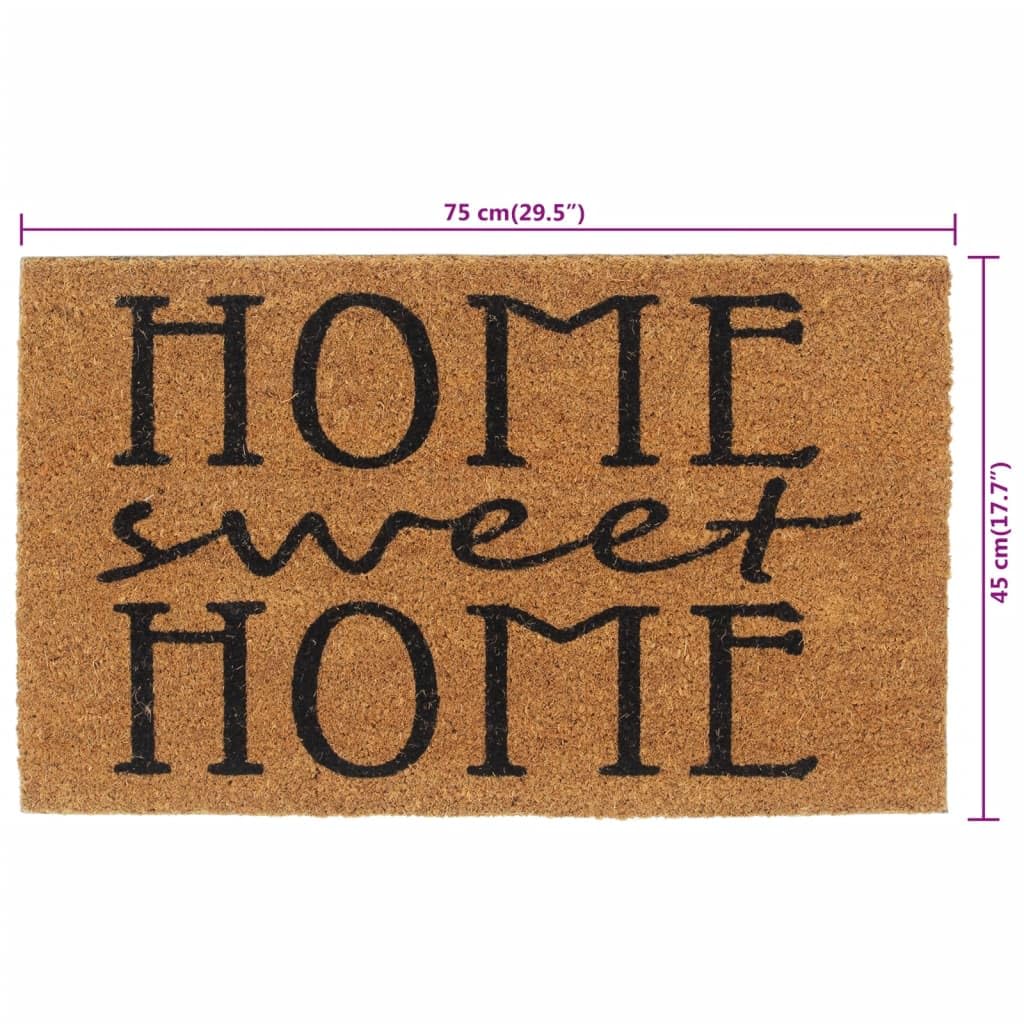 Hothingwell Paillasson Fibre de Coco Naturel 45 x 75 cm