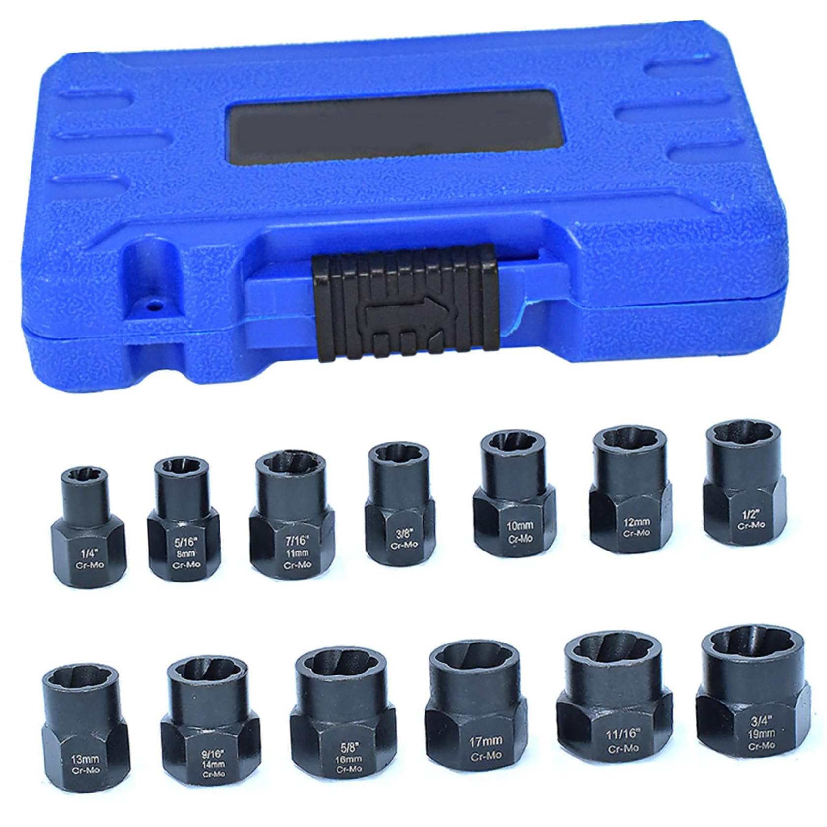 Kit d'extraction de boulons en acier Cr-Mo 1 set à empreinte carrée 3/8"