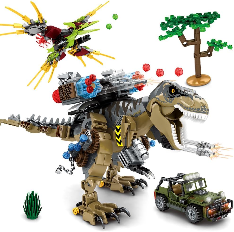 Building Blocks Toys Sets 725 Pcs for Age 6 8 9 10 11 12 13 14 Years, Dinosaur Park World,Birthday Gifts for Boys and Girls