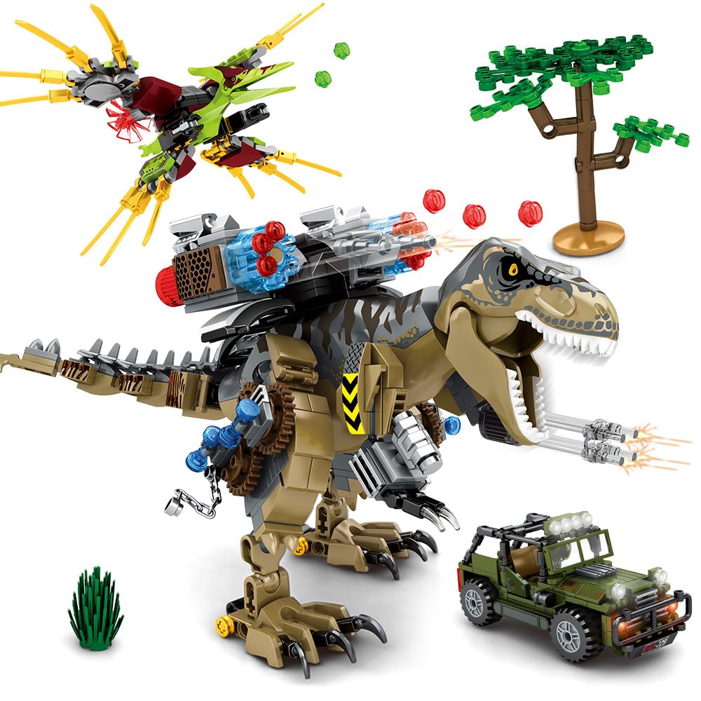 Building Blocks Toys Sets 725 Pcs for Age 6 8 9 10 11 12 13 14 Years, Dinosaur Park World,Birthday Gifts for Boys and Girls