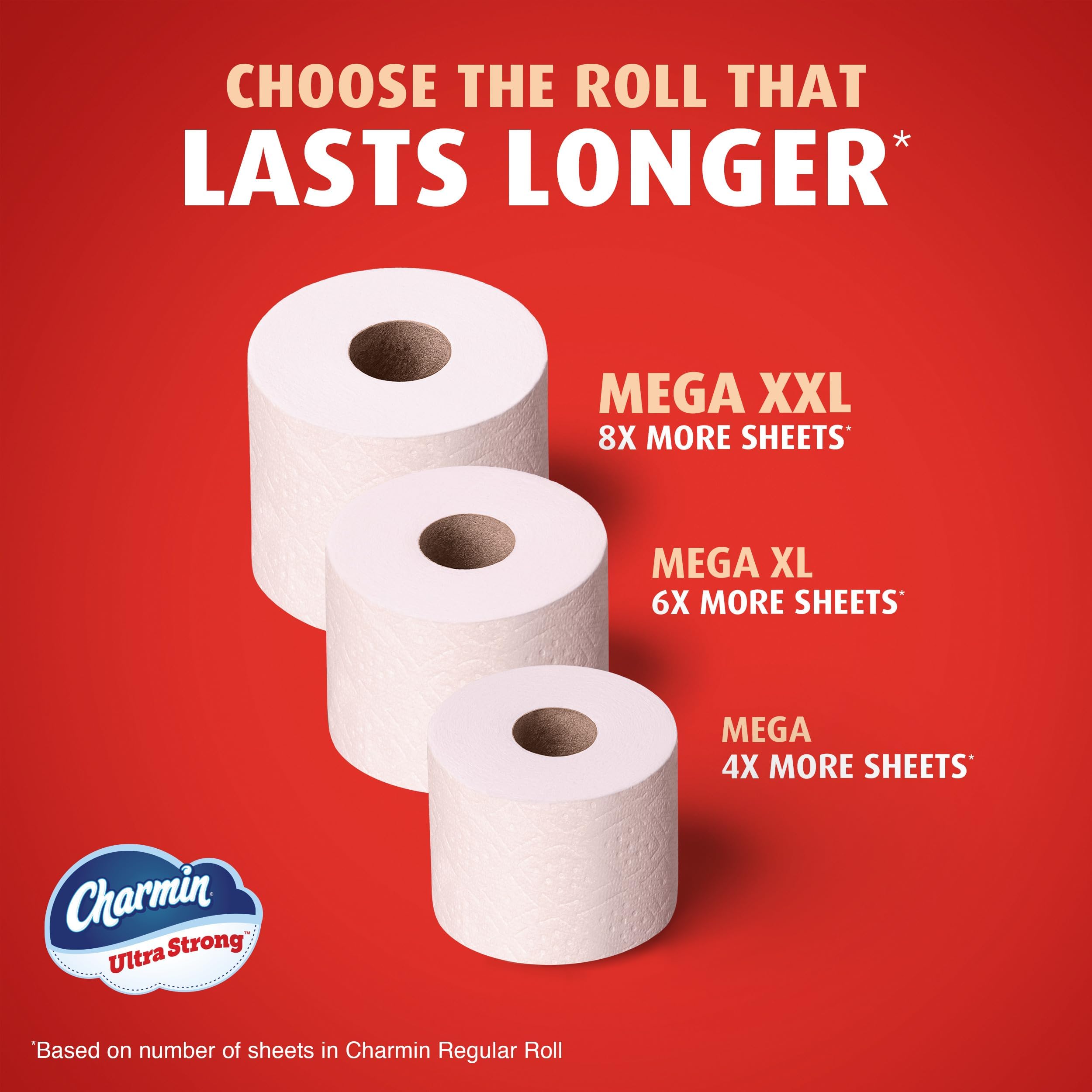 Charmin Papel higiénico ultra fuerte, 6 megarrollos, 220 hojas por rollo
