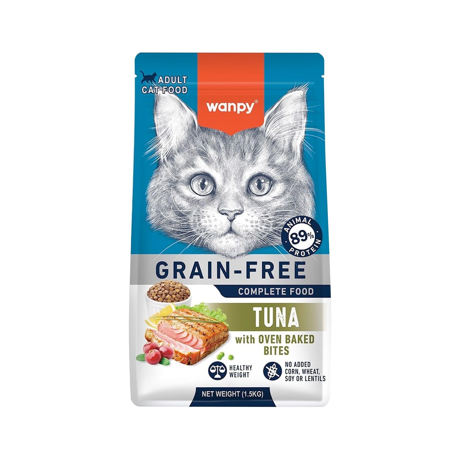 Wanpy Ton Balıklı Tahılsız Yetişkin Kedi Maması 1,5kg