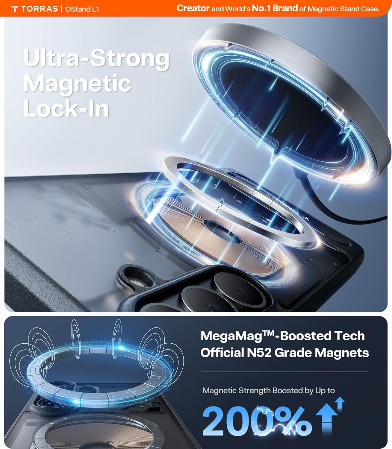 TORRAS Strong Magnetic & Seamless Stand for Samsung Galaxy S26 Plus Case, Fit for MagSafe, Mil-Grade Drop Protection, Adjustable Kickstand for Samsung Galaxy S26+ Case, Translucent Back/Black Edge for Galaxy S26 Plus Black