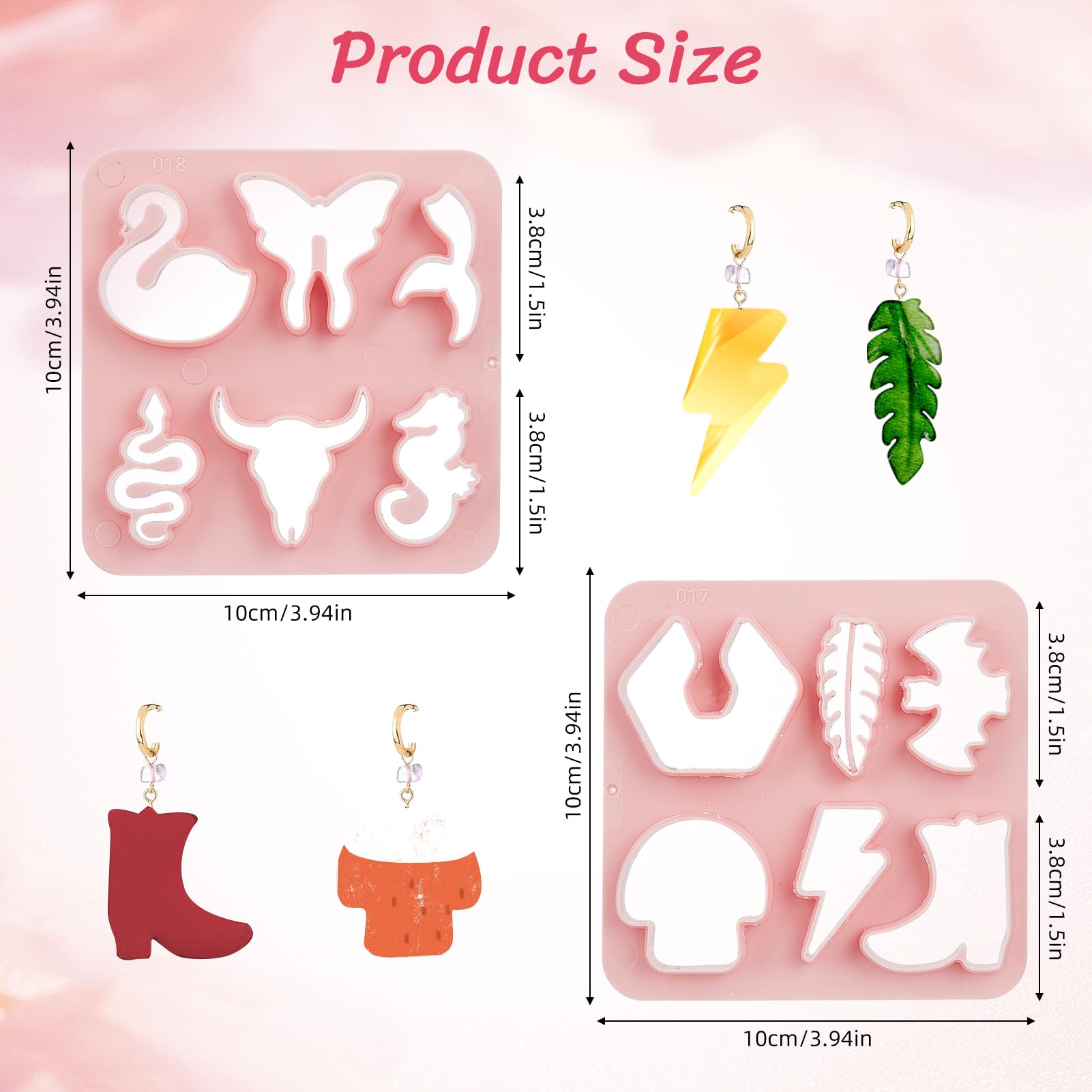NICENEEDED Animal Theme Polymer Clay Earring Making Kit, 12 Shapes, Snake, Butterfly, Mushroom, DIY Craft - Image 3