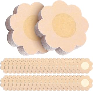 40 Pcs Nipple Cover Pasties for Women, 6 cm Self Adhesive Invisible Breast Covers, Disposable Non-Woven Fabric Bra Pad Nipple Stickers for Women (Skin Color)