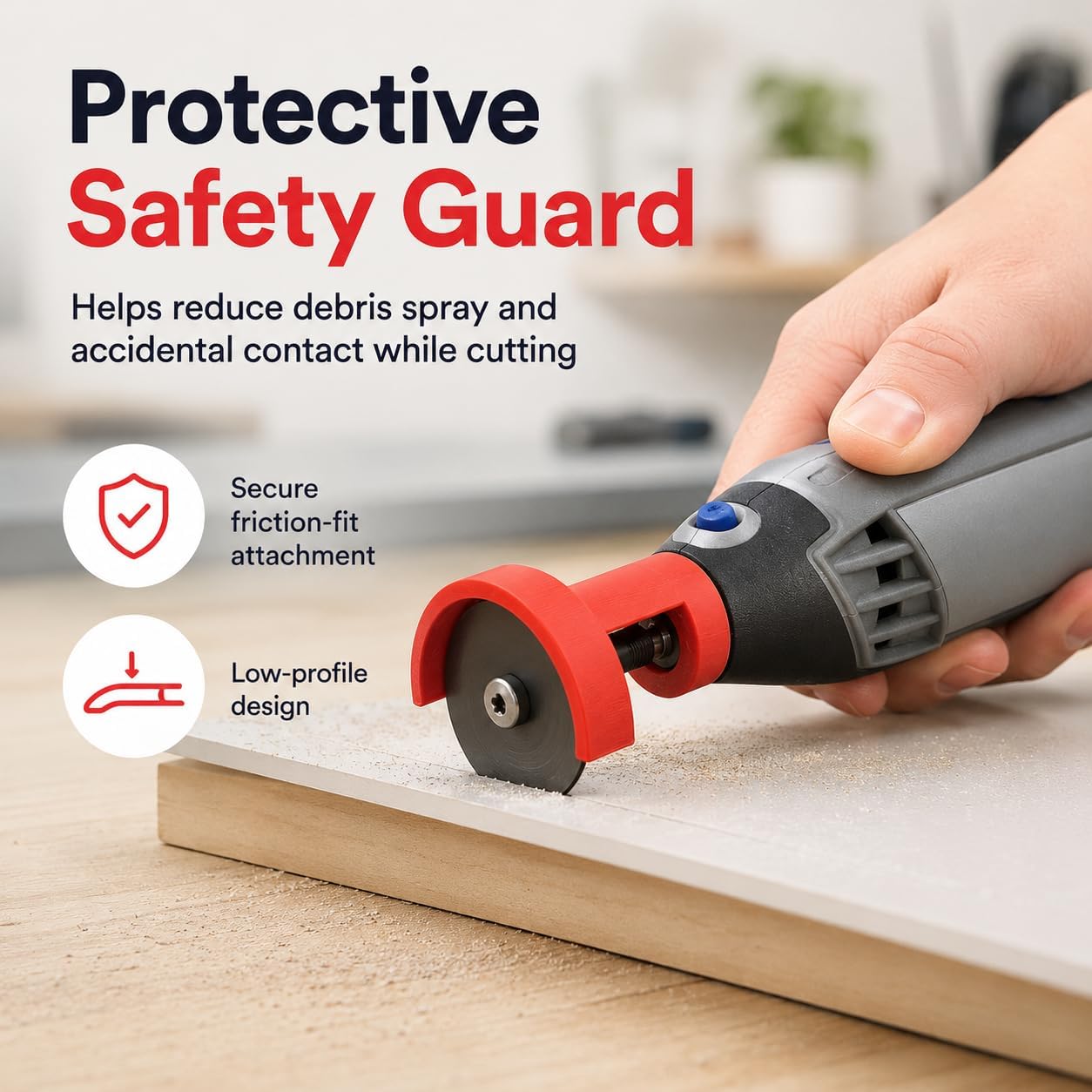 Cutting Disc Cover for Dremel 3000 Rotary Tool – Safety Guard Shield | Friction Fit Snap-On Design | No Tools Required | Protective Wheel Housing for Workshop and Home Use