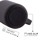 Elemental Summit Mug de café isolé - Coupe de voyage en acier inoxydable triple-all pour boissons chaudes et froides - Mug de café thermique avec lis et poignée pour le camping, bureau, et Voyage 16oz - noir