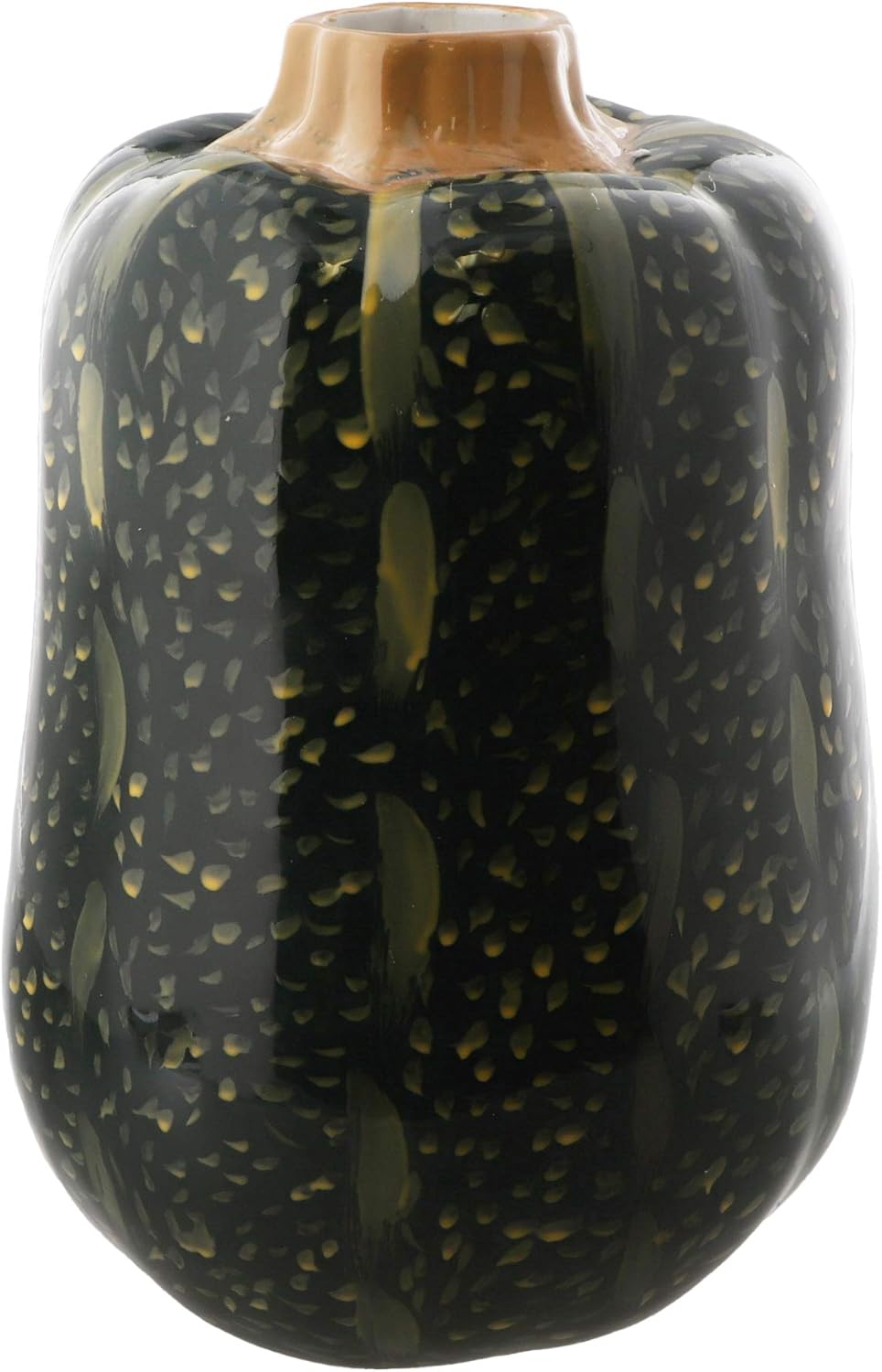 Collectible Vegetable Tall Ceramic Vase for Home Décor or Kitchen - Striped Gourd Squash