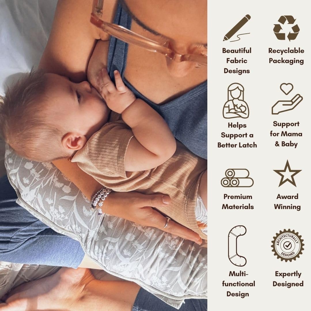 BellaMoon Mini cuscino per allattamento, cuscino di supporto per l'allattamento al seno per mamme, cuscino per maternità e gravidanza, che dorme sul fianco e supporto per le braccia, set essenziale