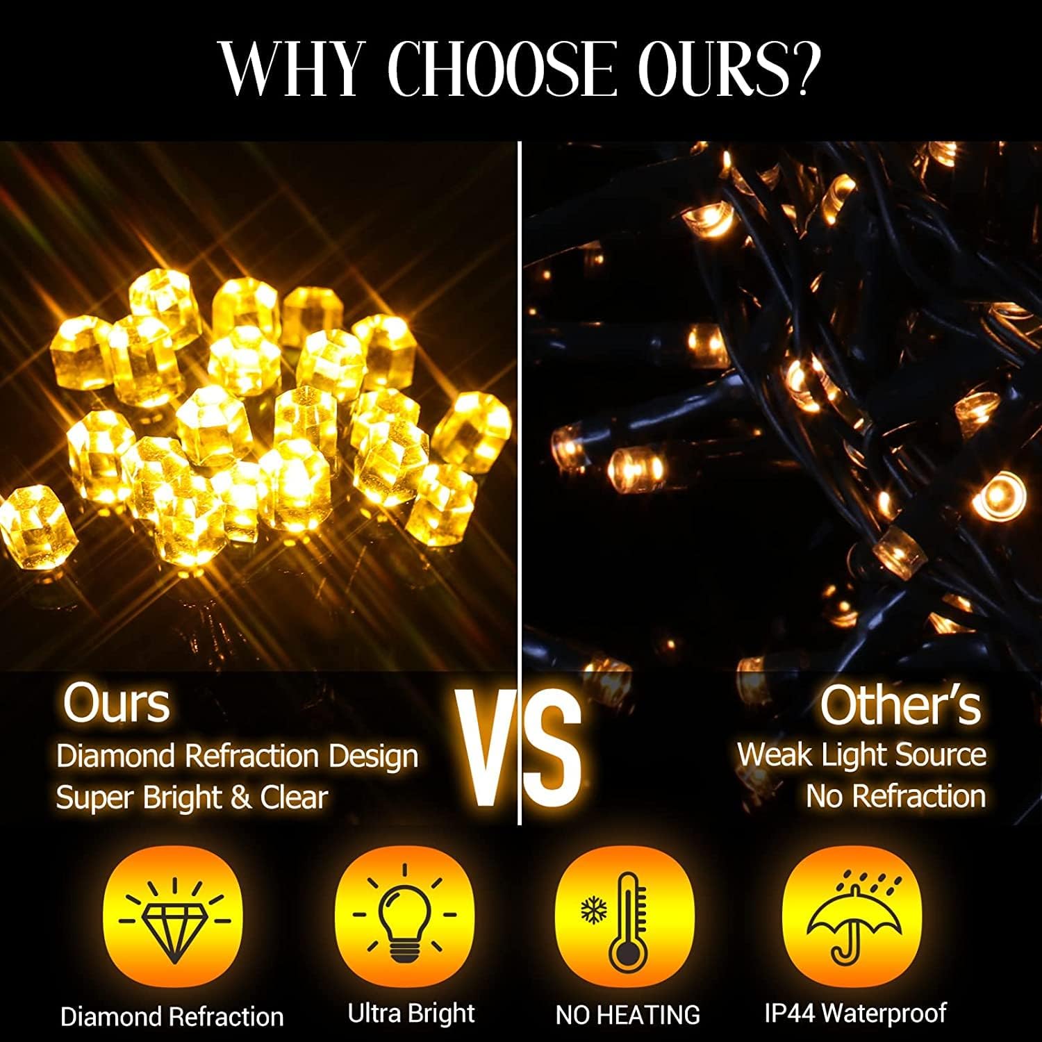 Quntis Warm White Summer Decoration Lights with Timer Function, Diamond 349 LED 8 Modes Outdoor Waterproof Tree Lights with 12 inch Star Topper for Home Yard Window Wedding Party Decoration