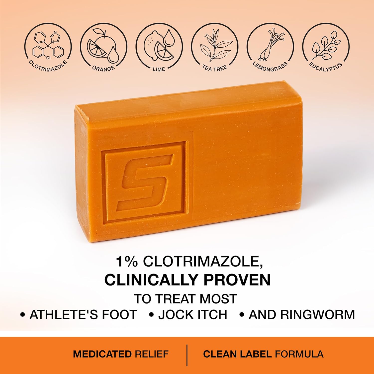 Shield 1% Clotrimazole Antifungal Soap Bar with Tea Tree Oil - Medicated Relief for Athletes Foot, Jock Itch, Ringworm - Foot Soap for Skin Fungus 4 oz (2-pack) - Image 2