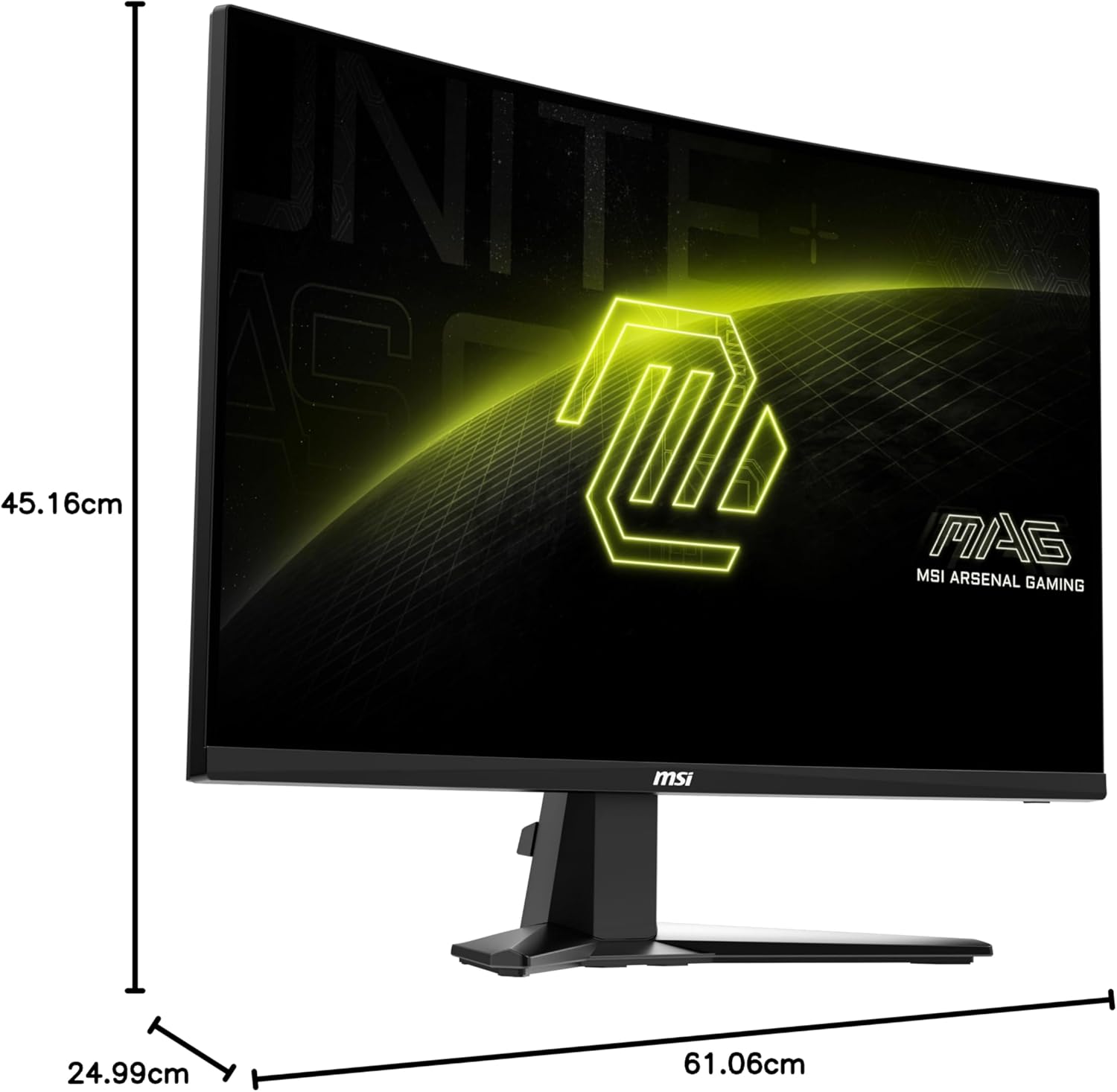 MSI MAG 276CXF, 27" Curve Gaming Monitor 1500R, 1920 x 1080 (FHD), 0.5ms Rapid VA, 280Hz, FreeSync Premium, HDMI, Displayport, Tilt, HDR Ready - Image 7