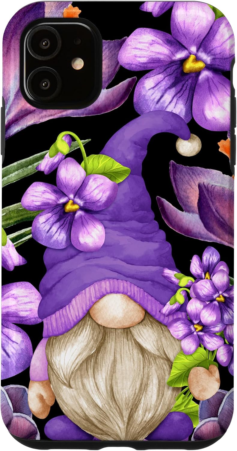 Floral Hippie Gnome Grandma For Flower Gardener Purple Gnome Case for iPhone 14 Plus