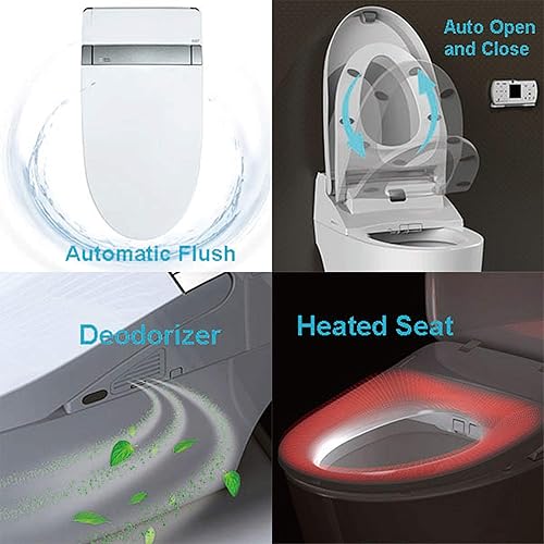 Miniatura 11 de WOODBRIDGE B0960S Auto Flush, Auto Open & Auto Close, 1.28 GPF Inodoro de descarga simple con asiento inteligente de bidé inteligente y control