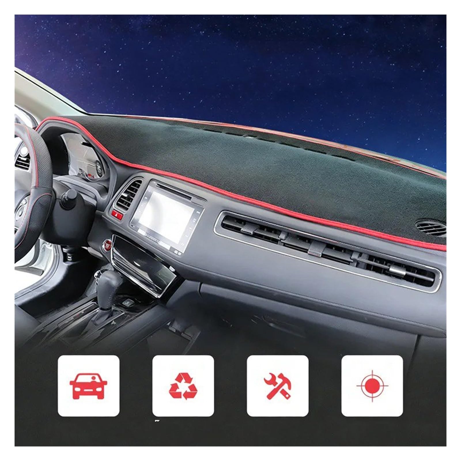 Protector Salpicadero Auto Para Nissan Juke 2011-2017 Parasol Para Consola Central Cubierta Anti-UV Para Tablero Alfombrilla Protectora Protector Anti(A-polyester-Blue,LHD)