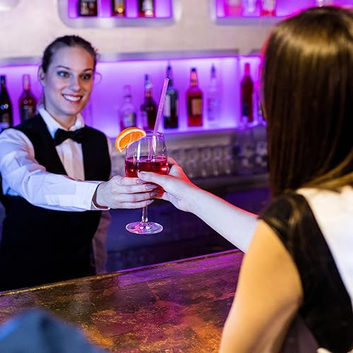 Miniatura 7 de ALINK 1000 popotes desechables de plástico de color neón, pajitas rectas envueltas individualmente, 7.75 x 0.23 pulgadas