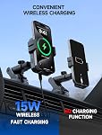 MOKPR Wireless Car Charger, 15W Auto Clamping Car Charger Dash Windshield Air Vent Phone Holder Compatible with iPhone 17 16 15 14/13/13 Pro/12 pro/12/11/X/8, Samsung S24/S23/S22-Dark Black