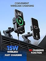 Vista 4 de MOKPR Wireless Car Charger, 15W Auto Clamping Car Charger Dash Windshield Air Vent Phone Holder Compatible with iPhone 16 15 14/13/13 Pro/12