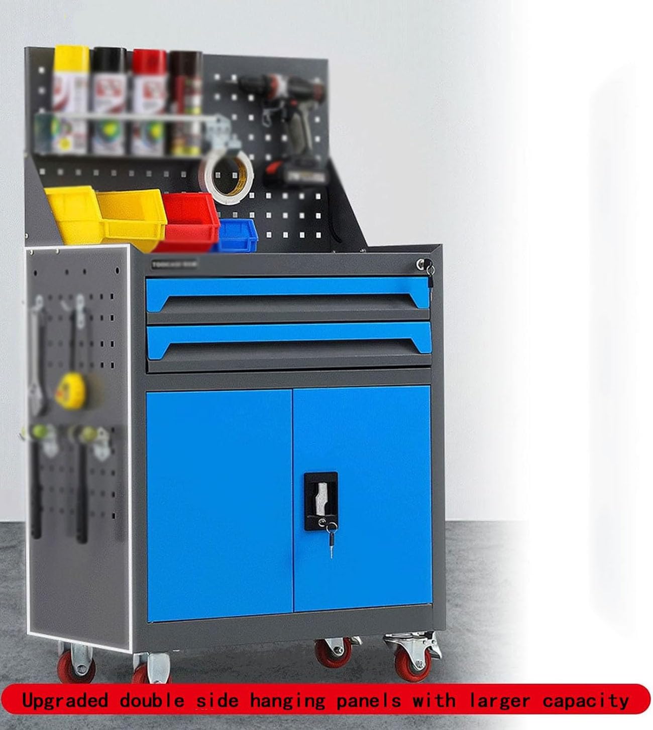 ICEMOB Cajas De Herramientas con Cajón,Carro De Herramientas Profesional,Carro Auxiliar con Ruedas para Garaje/Almacén/Taller,Organizadores De Herramientas,Naranja